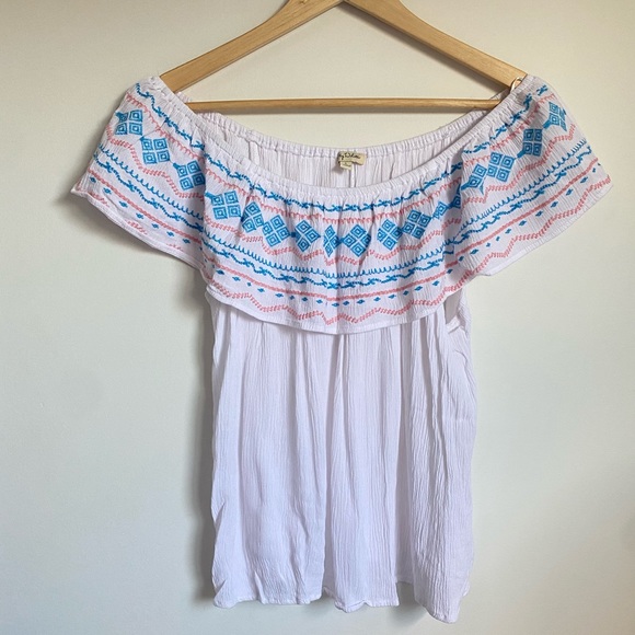 💥Clearance💥Lily White Off Shoulder Blouse Top L - Picture 4 of 6